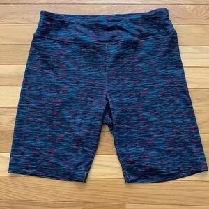 Athletech Heathered Black/Purple/Teal Blue Workout Shorts